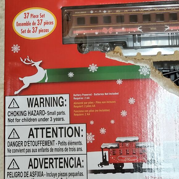 Lionel 37-Piece Christmas Holiday Battery Operated Train Set, Pennsylvania Flyer - Picture 6 of 16